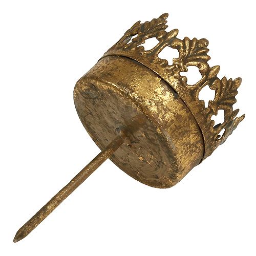 Floristik24 Theelichthouder goud antiek Ø5cm H10cm 1 st