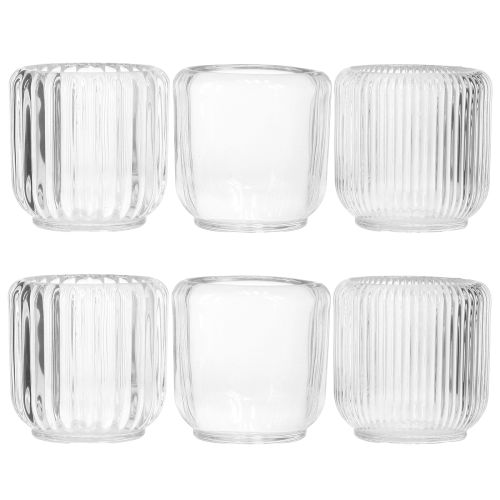 Artikel Waxinelichthouder kaarshouder glas helder Ø8cm H8cm 6 st.