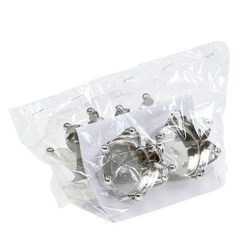 Artikel Theelichthouder kroon zilver Ø4,8cm 4 st