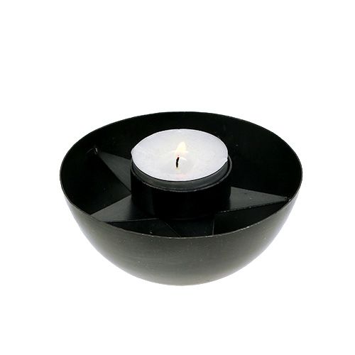 Floristik24 Waxinelichthouder metaal Ø10cm H4cm zwart 1st