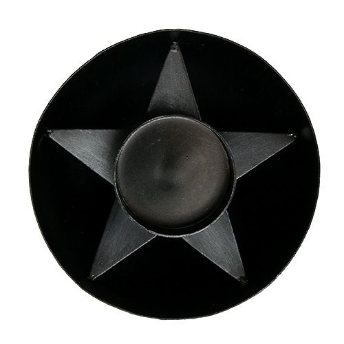 Floristik24 Waxinelichthouder metaal Ø10cm H4cm zwart 1st