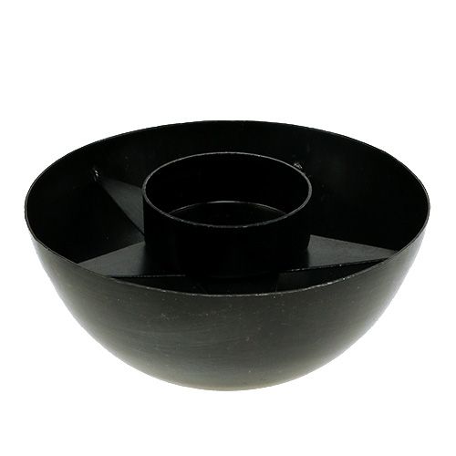 Floristik24 Waxinelichthouder metaal Ø10cm H4cm zwart 1st