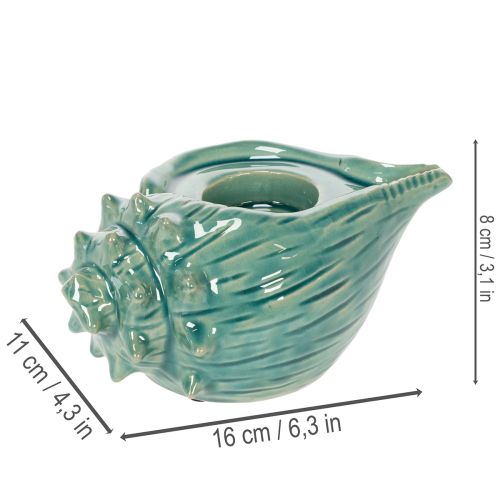 Artikel Theelichthouder in de vorm van een schelp, decoratief voor tafelkaarsen, badkamer en woonkamer, 16 cm