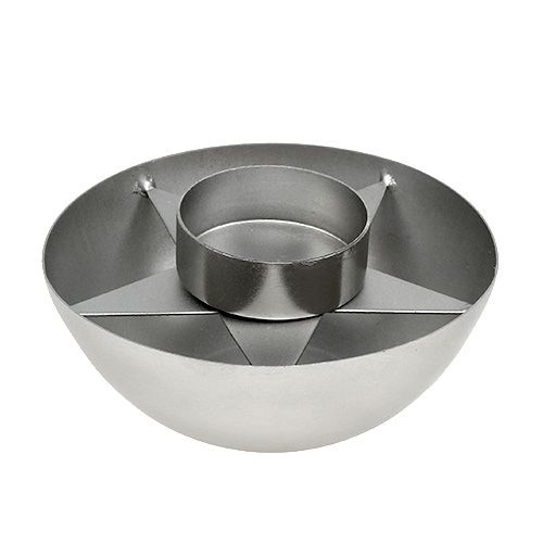 Floristik24 Theelichthouder zilver Ø10cm H4cm 1st