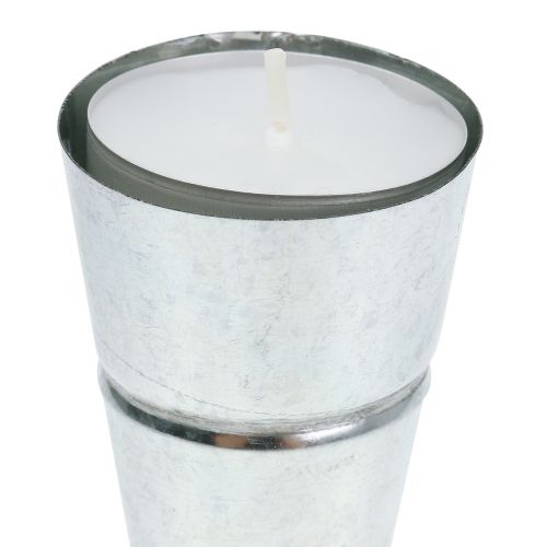 Floristik24 Waxinelichthouder zilver Ø4,5cm H14cm 8st