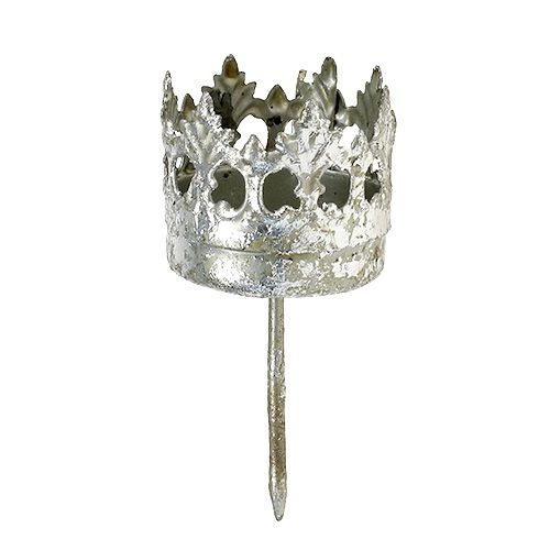 Theelichthouder zilver om op te plakken Ø3,8cm H9,5cm