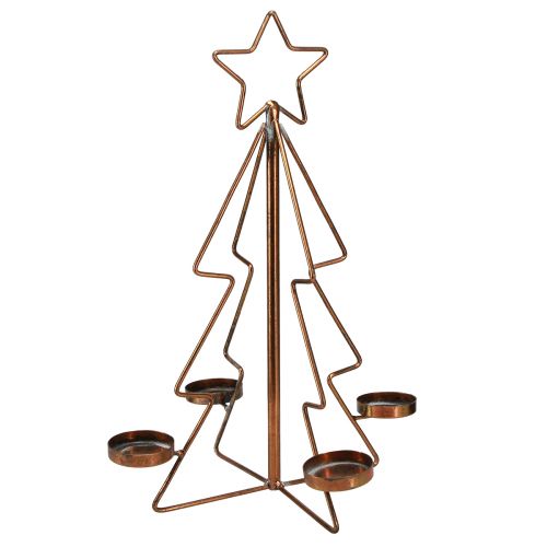 Artikel Theelichthouder kerstboom tafeldecoratie brons Ø27cm H38cm