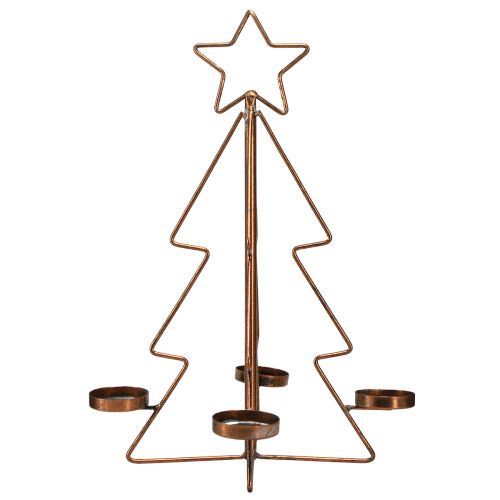 Artikel Theelichthouder kerstboom tafeldecoratie brons Ø27cm H38cm