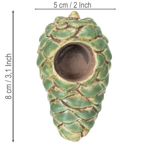 Theelichthouder in de vorm van een dennenappel, 8 cm, 3 stuks | Floristik24.nl