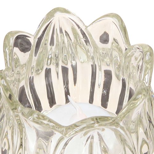 Artikel Theelichthouder tulp theelicht glas met voet helder Ø7cm H16cm 2st
