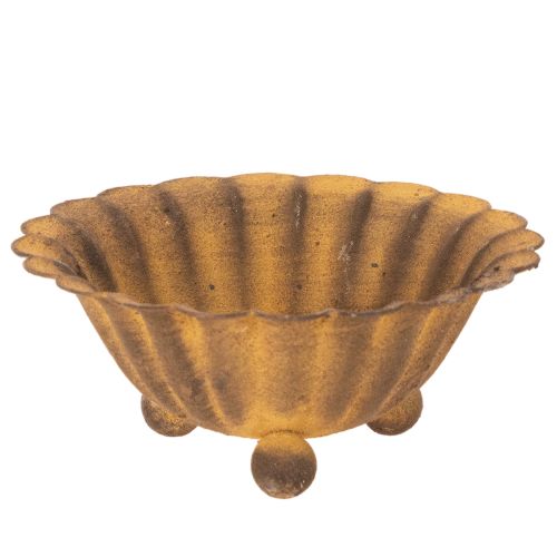 Vintage theelichthouder, klein schaaltje, roestkleurig metaal, Ø10cm, H4,5cm kopen | Floristik24.nl