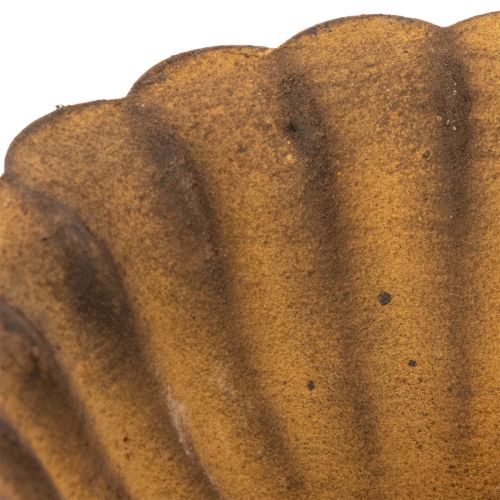 Vintage theelichthouder, klein schaaltje, roestkleurig metaal, Ø10cm, H4,5cm | Floristik24.nl