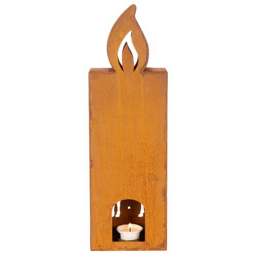Kersttheelichthouder, roestige metalen kaarsenhouder, hert, 45x14cm | Floristik24.nl