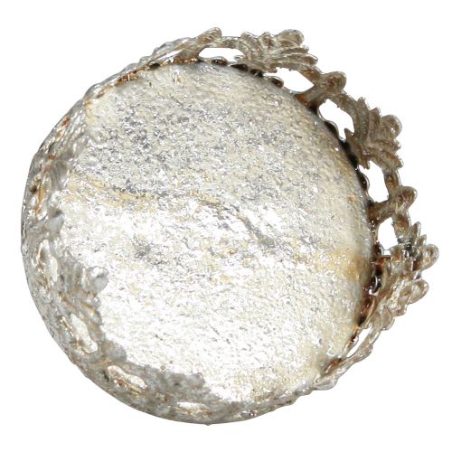 Floristik24 Theelichthouder met glas om in te steken vintage zilver Ø5,5cm H8cm 4st