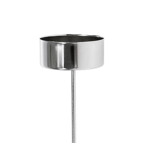 Artikel Theelichthouder om in te steken zilver 21cm 8 st