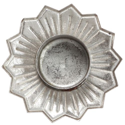 Artikel Theelichthouder om in te steken zilver metaal Ø9cm H9cm 4st
