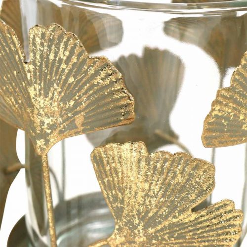 Floristik24 Theelichthouder ginkgo bladeren goud ginkgo kandelaar tafeldecoratie Ø8.5cm