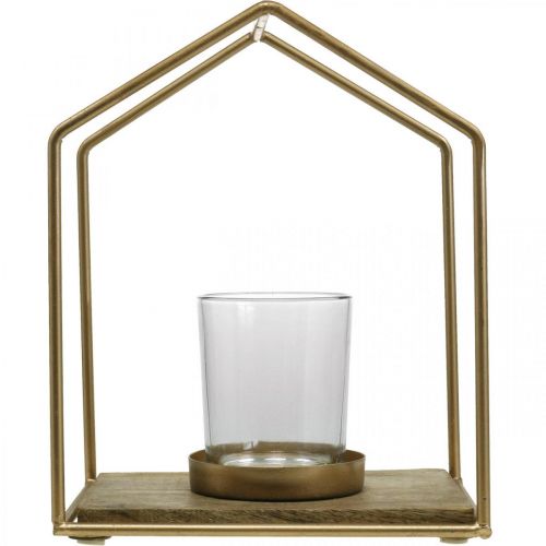 Artikel Lantaarnhuis metaal decoratie waxinelicht kaars glas 20×16×26cm