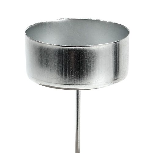 Floristik24 Theelichthouder zilver Ø4cm L7cm 4st