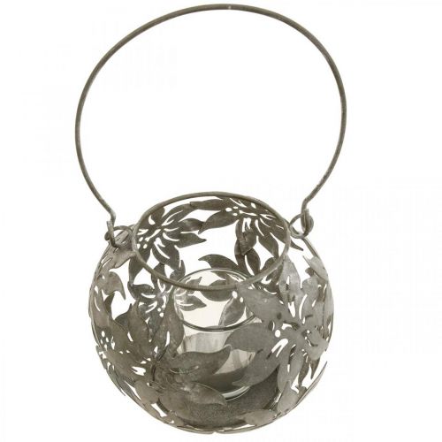Artikel Windlicht metaal hangende decoratie decoratieve lantaarn grijs Ø14cm H13cm