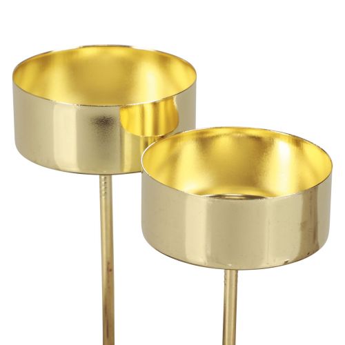 Artikel Theelichthouder om in te steken gouden theelichthouder Advent Ø4cm 8 st
