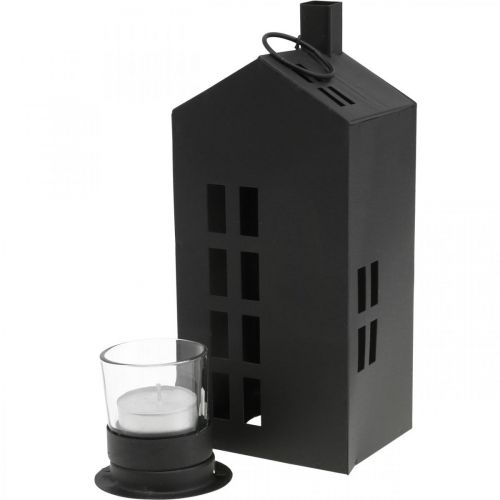 Floristik24 Lantaarnhuis, vuurtoren metaal zwart Ø4.4cm H22cm
