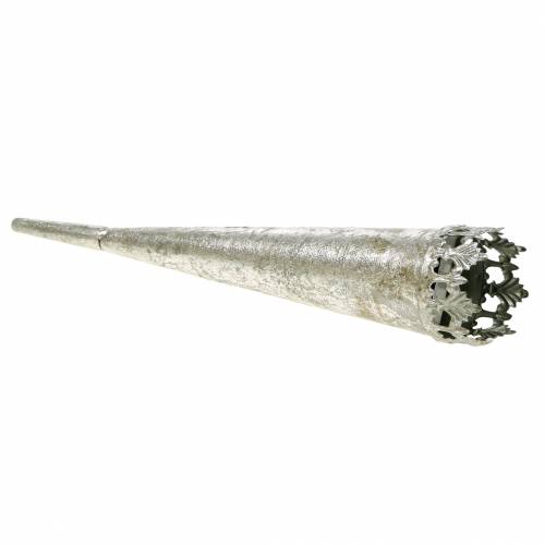 Artikel Waxinelichthouder om op te plakken zilver Ø5cm H24cm 4st