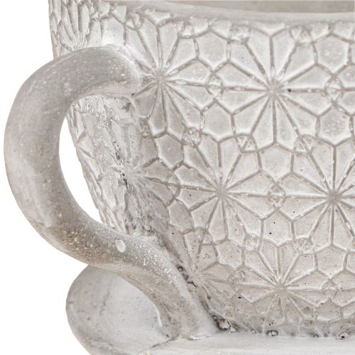 Floristik24 Theekopje decoratief keramiek white washed 12×10×8cm 3 st