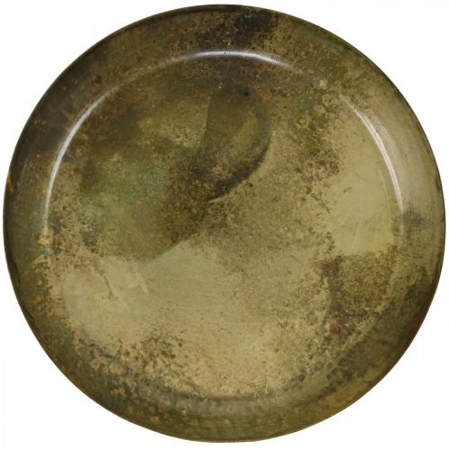 Decoratief bord messing look Metalen bord decoratie Ø30.5cm