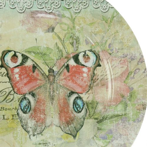 Artikel Decoratief bord vintage vlinder Ø32.5cm