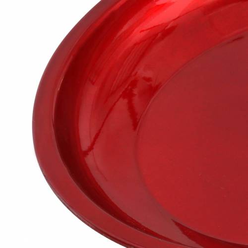 Artikel Decoratief bord van rood metaal met glazuureffect Ø23cm