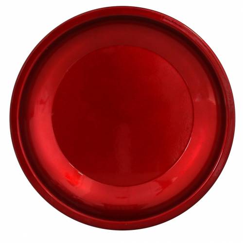 Floristik24 Decoratief bord van metaal rood met glazuureffect Ø30cm