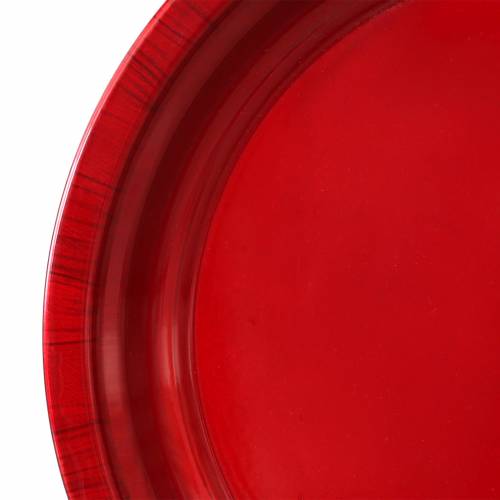 Artikel Decoratief bord van metaal rood met glazuureffect Ø38cm