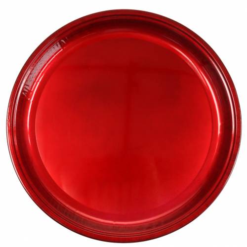 Floristik24 Decoratief bord van metaal rood met glazuureffect Ø50cm