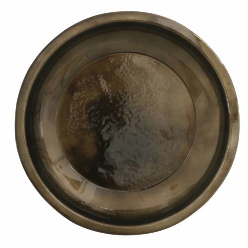 Floristik24 Decoratief bord van glanzend brons metaal Ø23,5cm