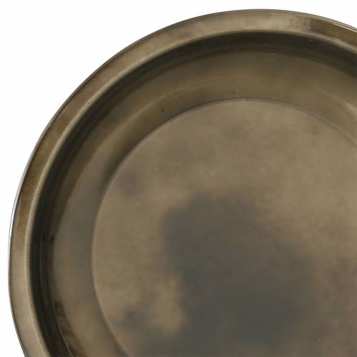Floristik24 Decoratief bord van glanzend brons metaal Ø23,5cm