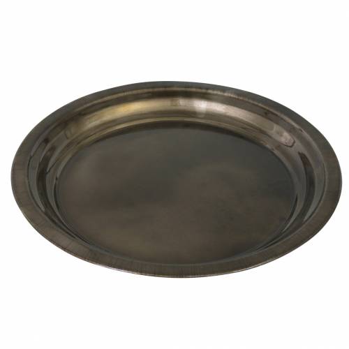 Floristik24 Decoratief bord van metaalbrons met glazuureffect Ø30cm