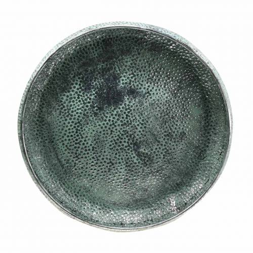 Floristik24 Decoratieve schaal antiek zilver zink Ø40 / 50cm set van 2
