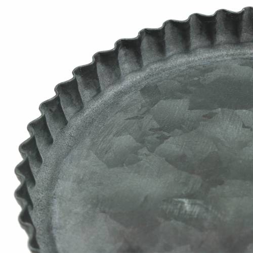 Floristik24 Decoratieve plaat bakvorm set zink Ø7,8-11,5cm H1,3cm