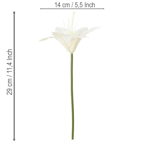 Kunstmatige witte tijgerlelies voor vazen en bloemstukken, bosje van 6 bloemen (29 cm). | Floristik24.nl