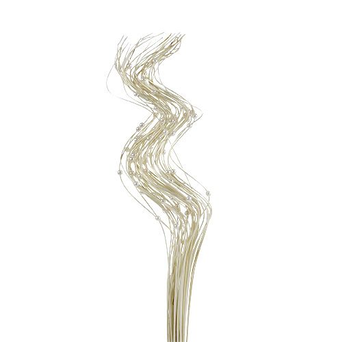 Floristik24 Ting Ting Krullend met parels 60cm gebleekt 40 st