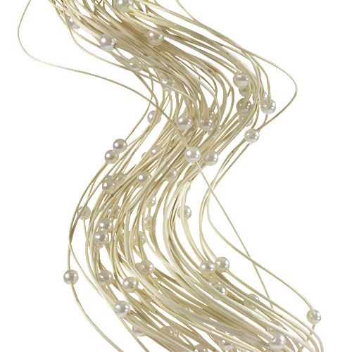 Floristik24 Ting Ting Krullend met parels 60cm gebleekt 40 st