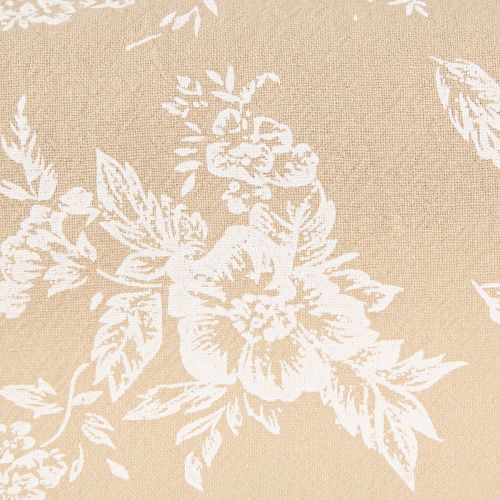 Artikel Tafellint met bloemen tafelloper katoen beige 15cm 3m
