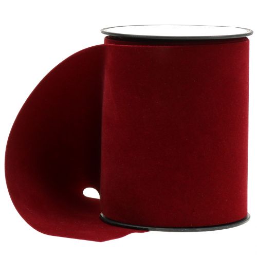 Floristik24 Tafeltape fluweel lint donkerrood 100mm 8m