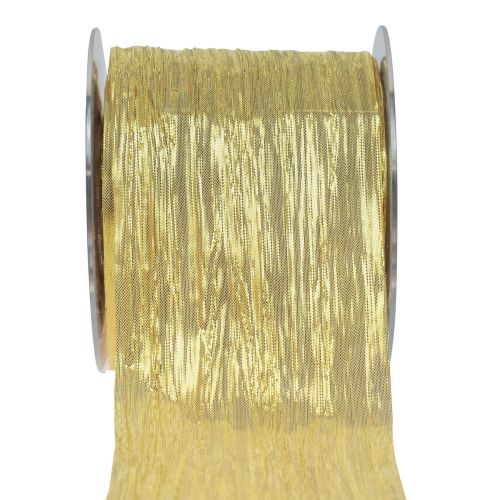Floristik24 Cadeaulint goud zijden lint tafellint 75mm 15m