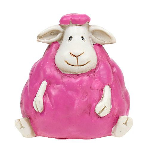 Floristik24 Tafeldecoratie schapen roze, roze 5,5cm - 7cm 3st