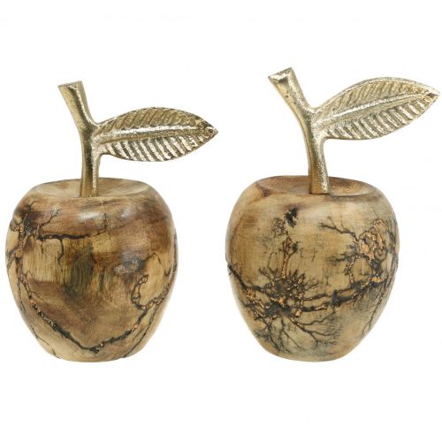 Tafeldecoratie hout appel hout decoratie deco appel hout H11 cm Ø6.5cm 2st