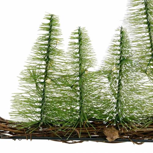 Floristik24 Tafeldecoratie winterbos met LED groen 100cm 60L