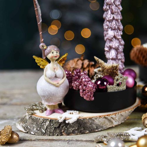 Floristik24 Tafeldecoratie engel roze decoratiefiguur Kerstmis 4,5 × 3,5 × 9,5cm 4st