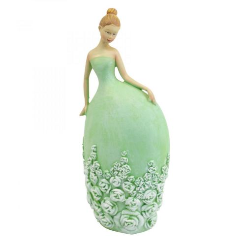 Floristik24 Tafeldecoratie lentedecoratie figuur vrouw jurk groen H20cm 2st